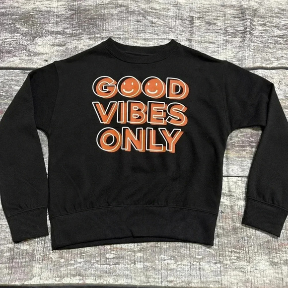 Girls Good Vibes Only Sweatshirt - Picture 1 of 6